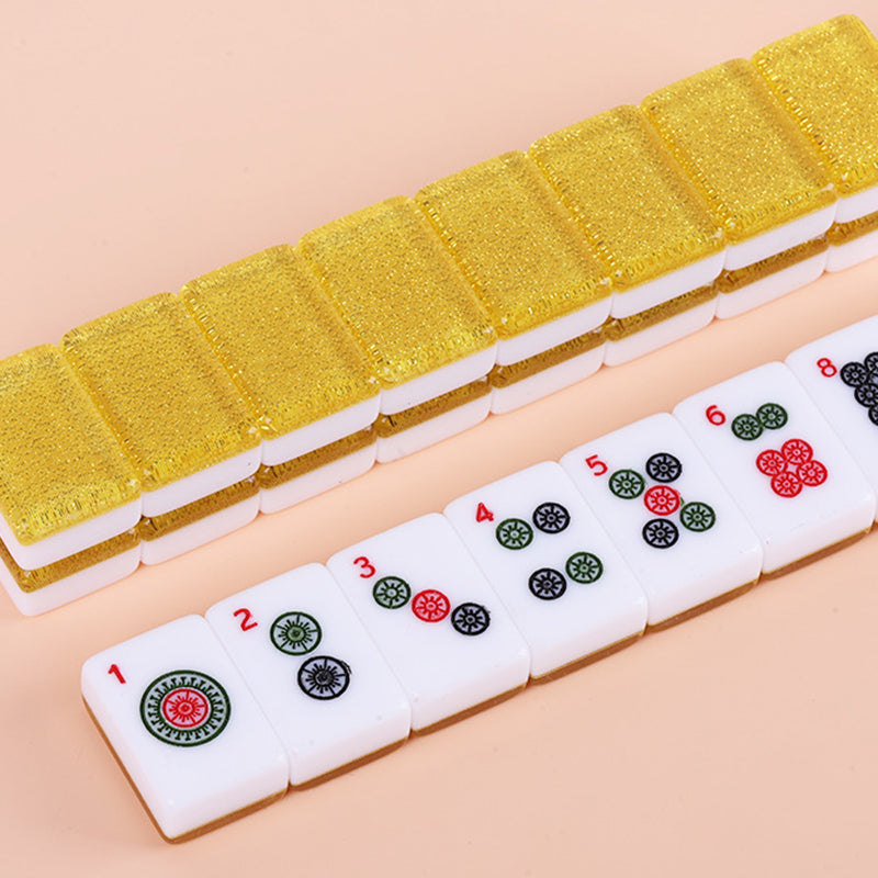 Wholesale Supply High-end Crystal Acrylic American Mahjong Tiles Glossy Surface Customized Printing Logo Durable 4-Person