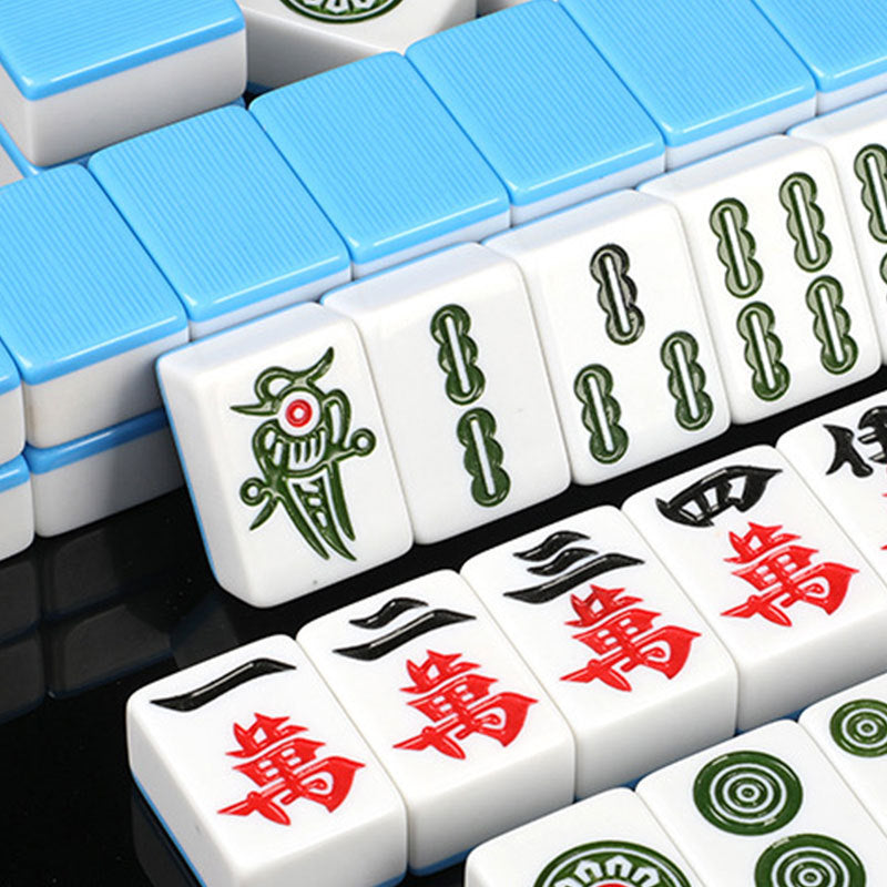 Wholesale Traditional Chinese Portable Mahjong Set Eco-friendly Wear-resistant Melamine Mahjong Tiles Home Club Entertainment